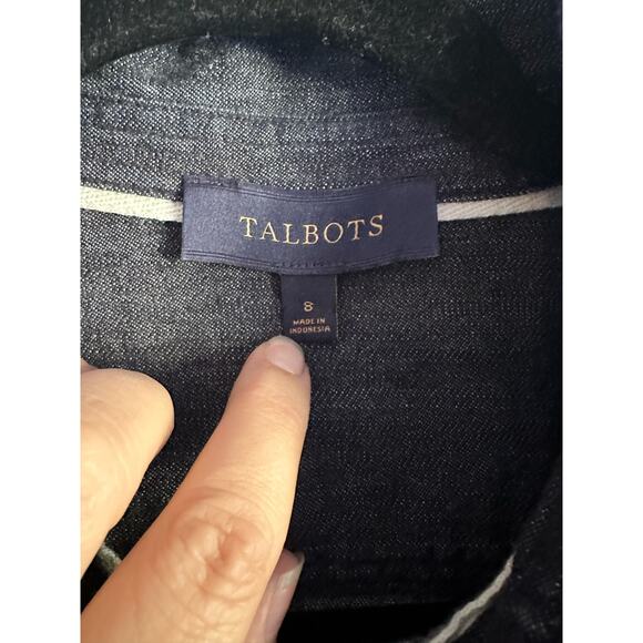 Talbots Women’s Dark Denim Fitted Western Style Snap Front Shirt Size 8 - Picture 2 of 6